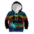 Fiji LGBT Kid Hoodie Love Is Love Tapa Pattern Rainbow Water Color LT9 Black - Polynesian Pride