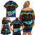 personalised-fiji-lgbt-family-matching-off-shoulder-short-dress-and-hawaiian-shirt-love-is-love-tapa-pattern-rainbow-water-color