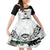 New Zealand South Africa Rugby Family Matching Off Shoulder Short Dress and Hawaiian Shirt History Commemorative World Cup Winners Unique LT9 Daughter's Dress White - Polynesian Pride