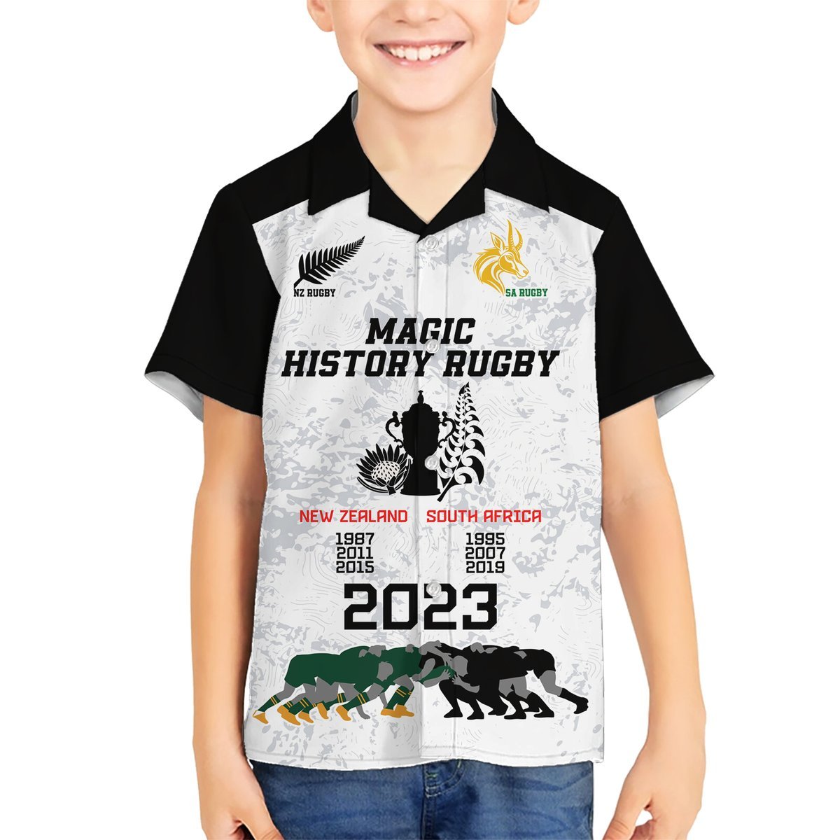 Custom New Zealand South Africa Rugby Hawaiian Shirt History Commemorative World Cup Winners Unique LT9 - Polynesian Pride