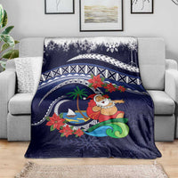 Felis Pusgua Guam Santa Blanket Merry Christmas with Polynesian Tribal LT9 - Polynesian Pride