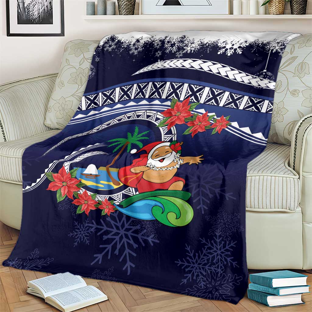 Felis Pusgua Guam Santa Blanket Merry Christmas with Polynesian Tribal LT9 - Polynesian Pride