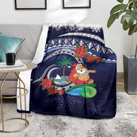 Felis Pusgua Guam Santa Blanket Merry Christmas with Polynesian Tribal LT9 - Polynesian Pride
