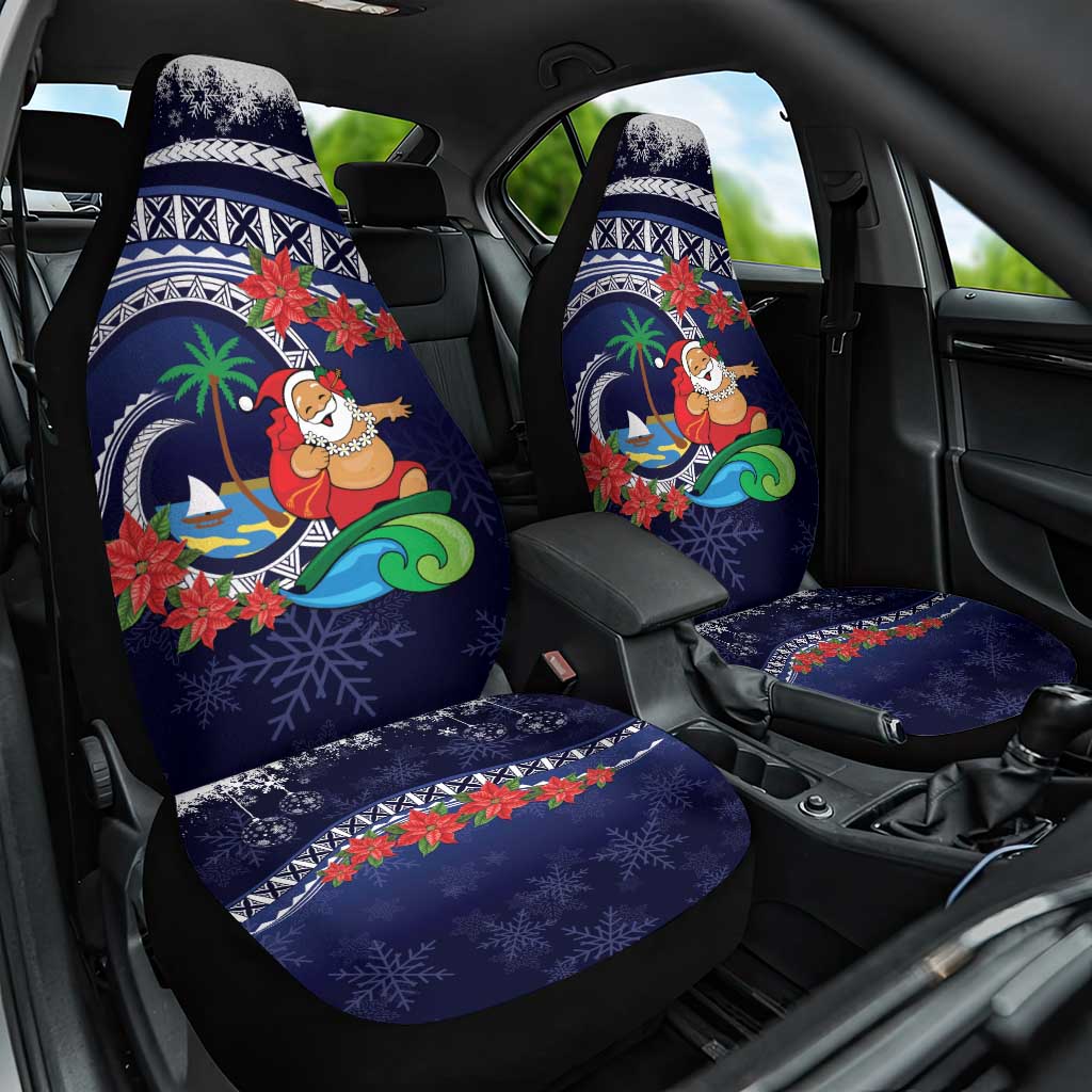 Felis Pusgua Guam Santa Car Seat Cover Merry Christmas with Polynesian Tribal LT9 One Size Blue - Polynesian Pride
