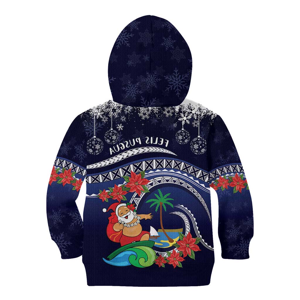 Felis Pusgua Guam Santa Kid Hoodie Merry Christmas with Polynesian Tribal LT9 - Polynesian Pride