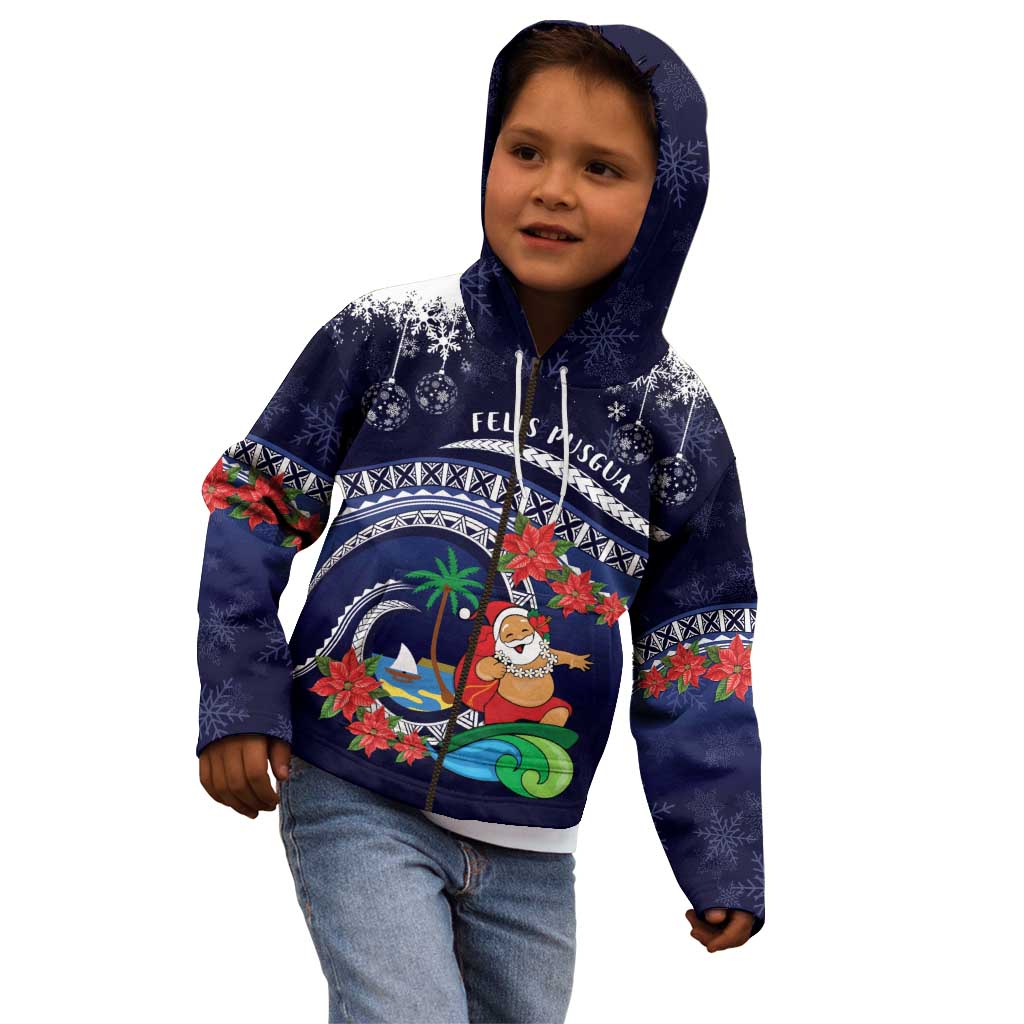 Felis Pusgua Guam Santa Kid Hoodie Merry Christmas with Polynesian Tribal LT9 - Polynesian Pride