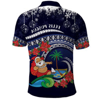 Felis Pusgua Guam Santa Polo Shirt Merry Christmas with Polynesian Tribal LT9 - Polynesian Pride