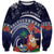 Felis Pusgua Guam Santa Sweatshirt Merry Christmas with Polynesian Tribal