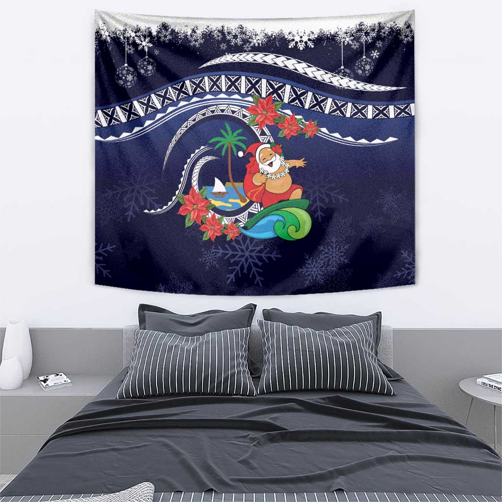 Felis Pusgua Guam Santa Tapestry Merry Christmas with Polynesian Tribal LT9 - Polynesian Pride