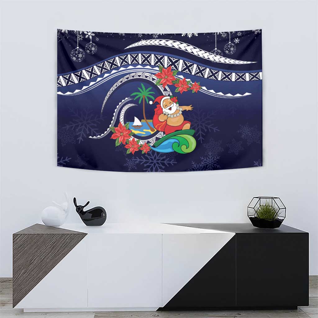 Felis Pusgua Guam Santa Tapestry Merry Christmas with Polynesian Tribal LT9 - Polynesian Pride