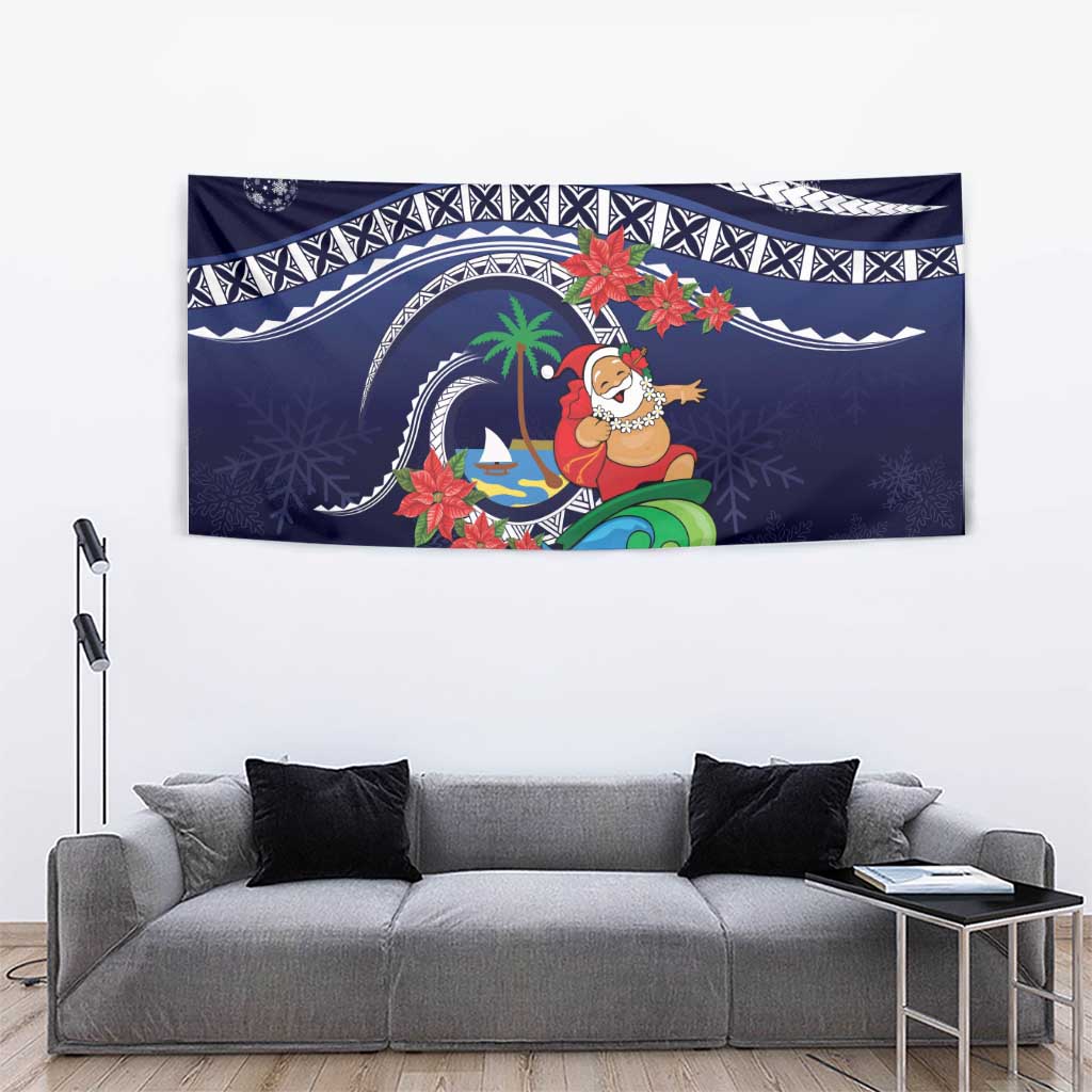 Felis Pusgua Guam Santa Tapestry Merry Christmas with Polynesian Tribal LT9 - Polynesian Pride