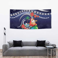 Felis Pusgua Guam Santa Tapestry Merry Christmas with Polynesian Tribal LT9 - Polynesian Pride