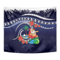 Felis Pusgua Guam Santa Tapestry Merry Christmas with Polynesian Tribal LT9 - Polynesian Pride
