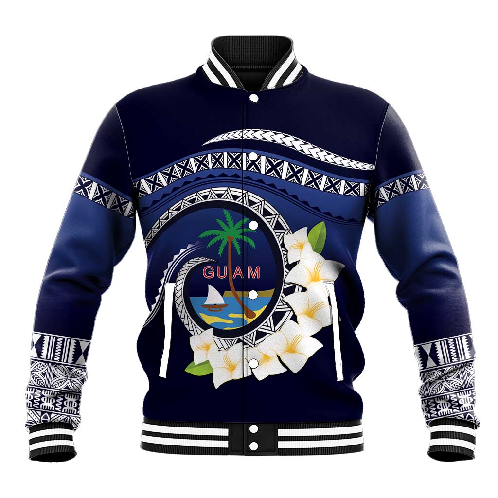 Hafai Adai Guam Guasalis Baseball Jacket Polynesian Tribal Pattern LT9 Unisex Blue - Polynesian Pride