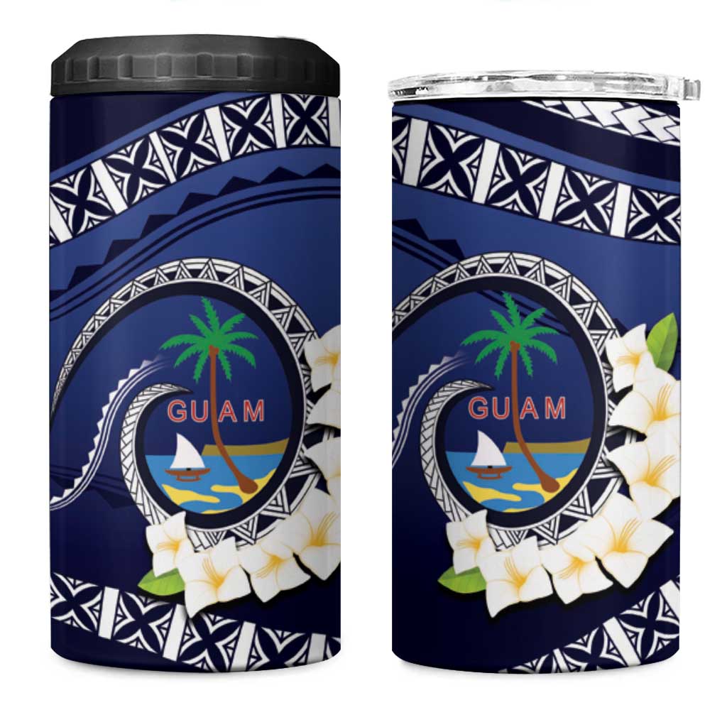 Hafai Adai Guam Guasalis 4 in 1 Can Cooler Tumbler Polynesian Tribal Pattern LT9 One Size: 16 oz Blue - Polynesian Pride