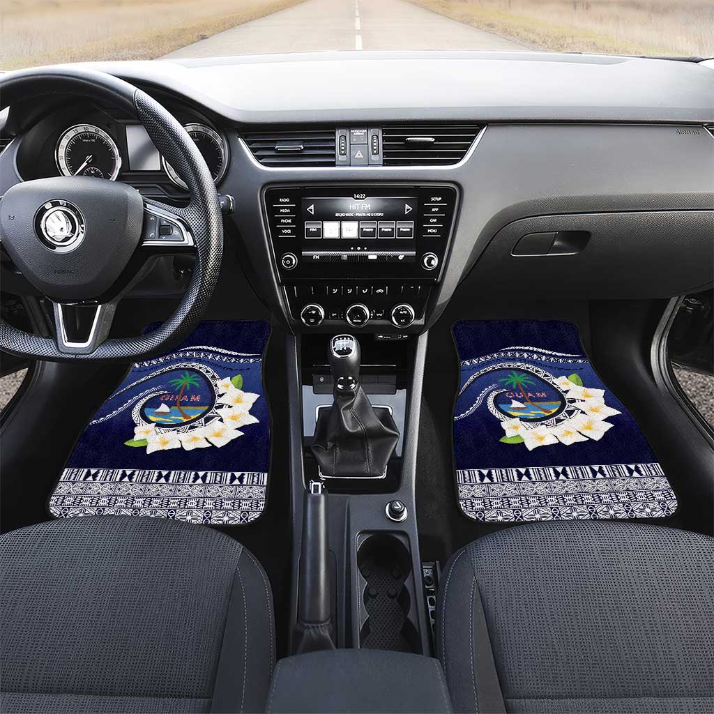 Hafai Adai Guam Guasalis Car Mats Polynesian Tribal Pattern LT9 Set 2pcs - Front Blue - Polynesian Pride