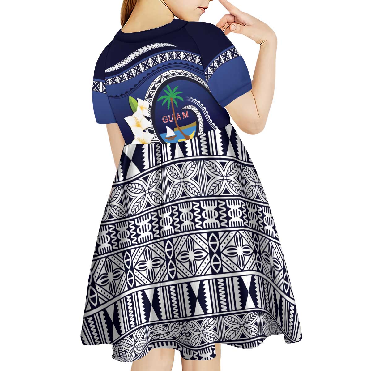 Hafai Adai Guam Guasalis Kid Short Sleeve Dress Polynesian Tribal Pattern LT9 - Polynesian Pride