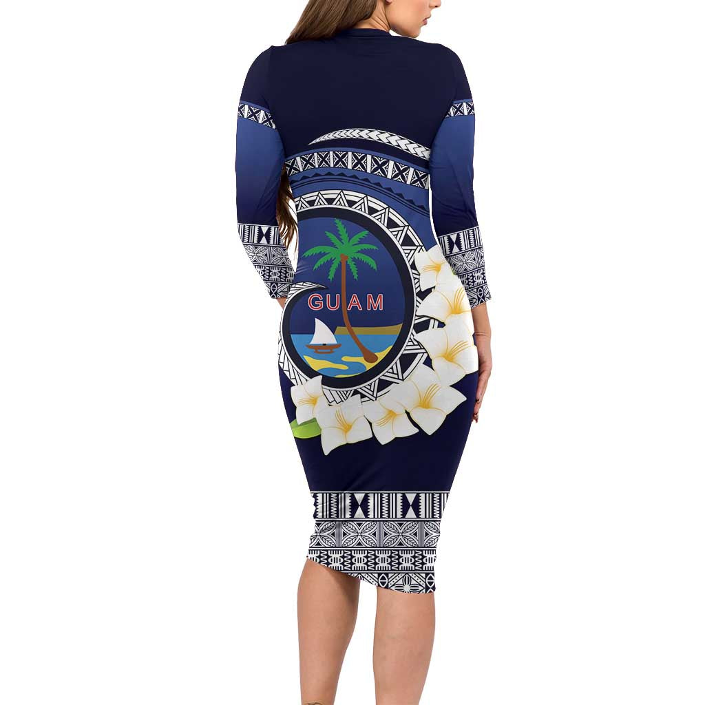 Hafai Adai Guam Guasalis Long Sleeve Bodycon Dress Polynesian Tribal Pattern LT9 - Polynesian Pride