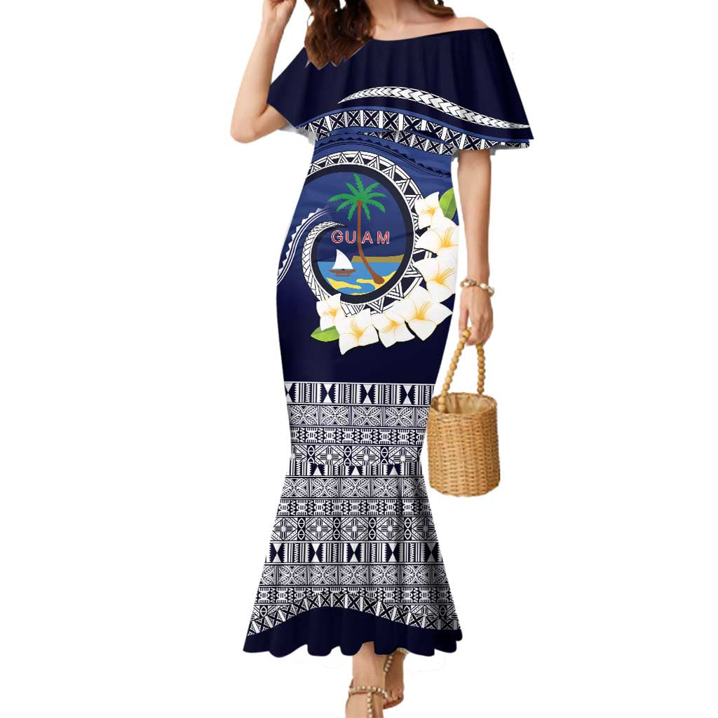 Hafai Adai Guam Guasalis Mermaid Dress Polynesian Tribal Pattern LT9 Women Blue - Polynesian Pride