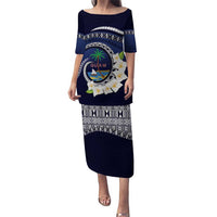 Hafai Adai Guam Guasalis Puletasi Polynesian Tribal Pattern LT9 Long Dress Blue - Polynesian Pride