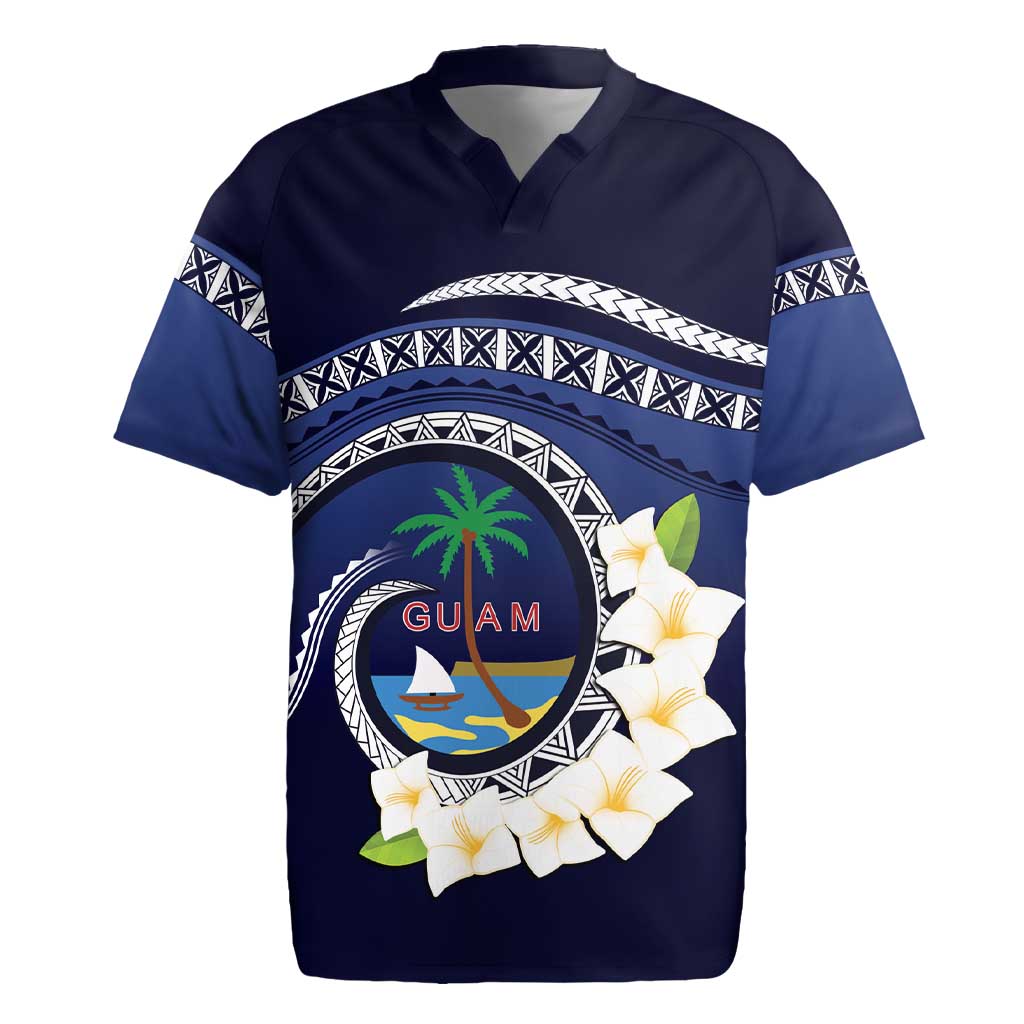 Hafai Adai Guam Guasalis Rugby Jersey Polynesian Tribal Pattern LT9 Blue - Polynesian Pride