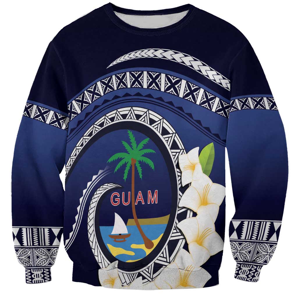 Hafai Adai Guam Guasalis Sweatshirt Polynesian Tribal Pattern LT9 Unisex Blue - Polynesian Pride