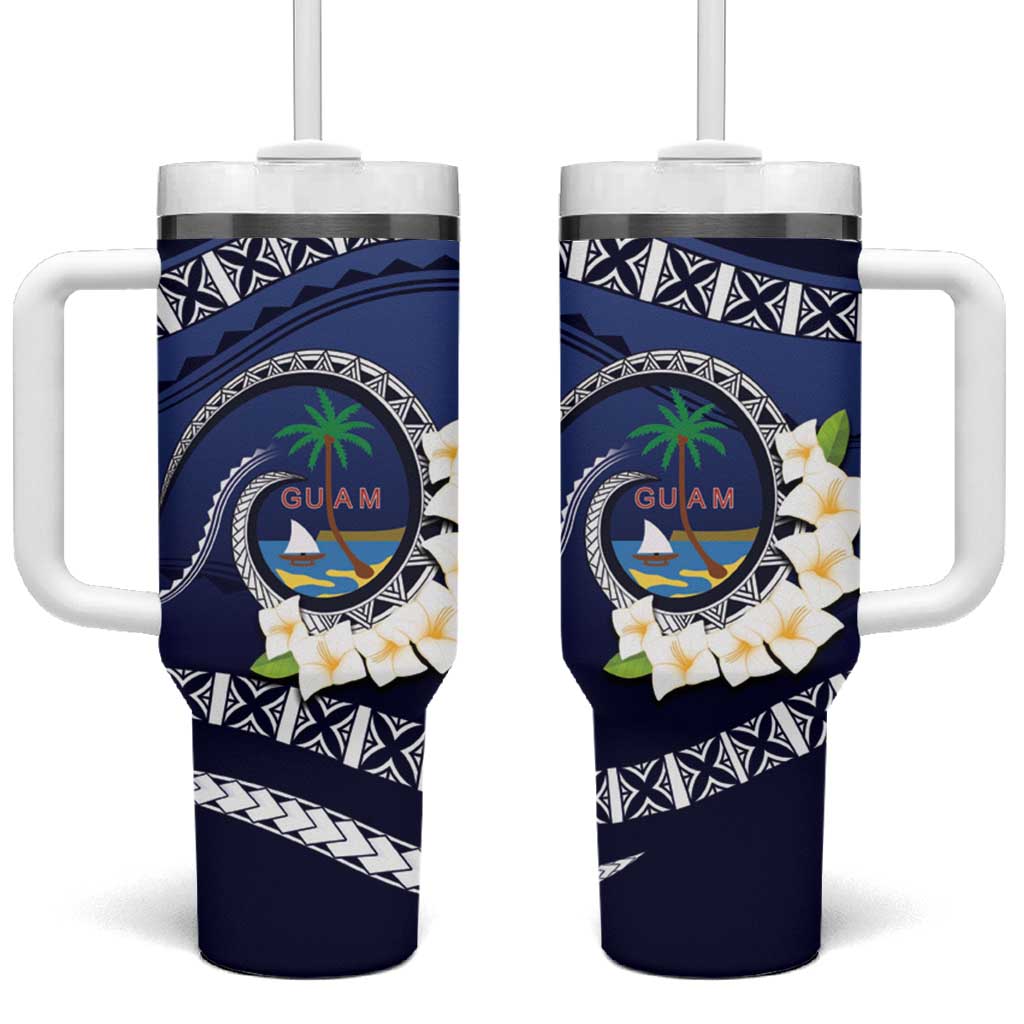 Hafai Adai Guam Guasalis Tumbler With Handle Polynesian Tribal Pattern LT9 One Size: 40 oz Blue - Polynesian Pride