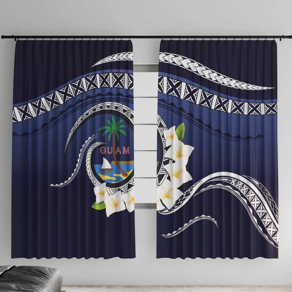 Hafai Adai Guam Guasalis Window Curtain Polynesian Tribal Pattern LT9 With Hooks Blue - Polynesian Pride