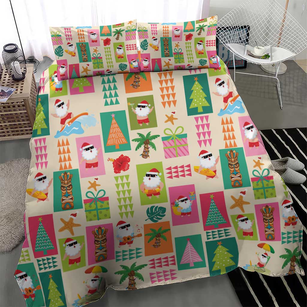 Mele Kalikimaka Hawaii Christmas Bedding Set Funny Santan Hippie Style LT9 - Polynesian Pride