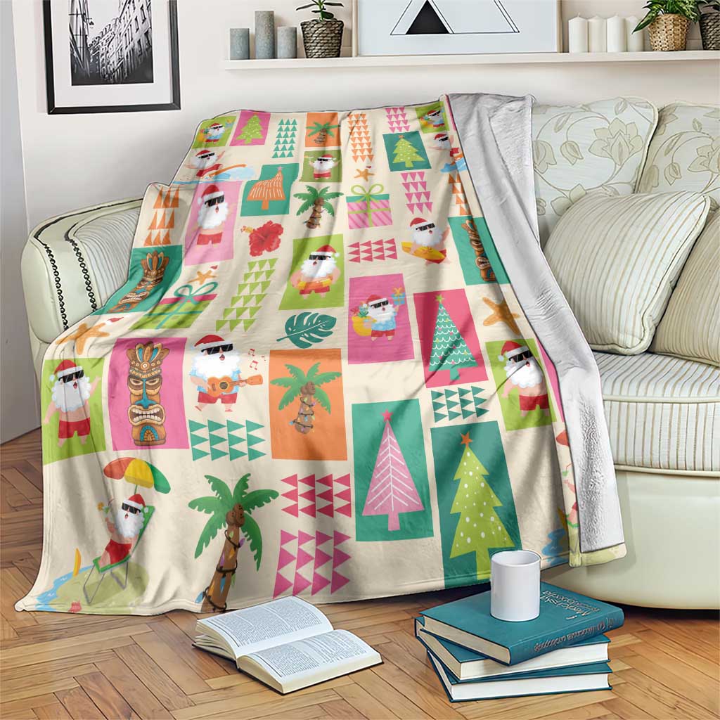 Mele Kalikimaka Hawaii Christmas Blanket Funny Santan Hippie Style LT9 Beige - Polynesian Pride