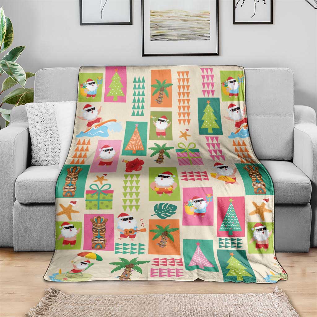 Mele Kalikimaka Hawaii Christmas Blanket Funny Santan Hippie Style LT9 - Polynesian Pride