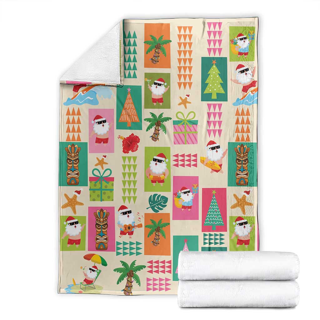 Mele Kalikimaka Hawaii Christmas Blanket Funny Santan Hippie Style LT9 - Polynesian Pride