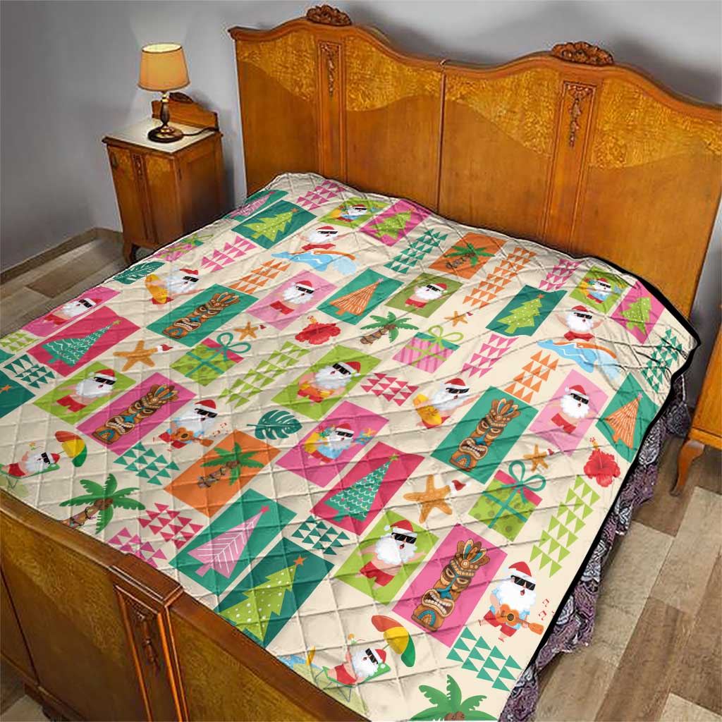 Mele Kalikimaka Hawaii Christmas Quilt Funny Santan Hippie Style LT9 - Polynesian Pride