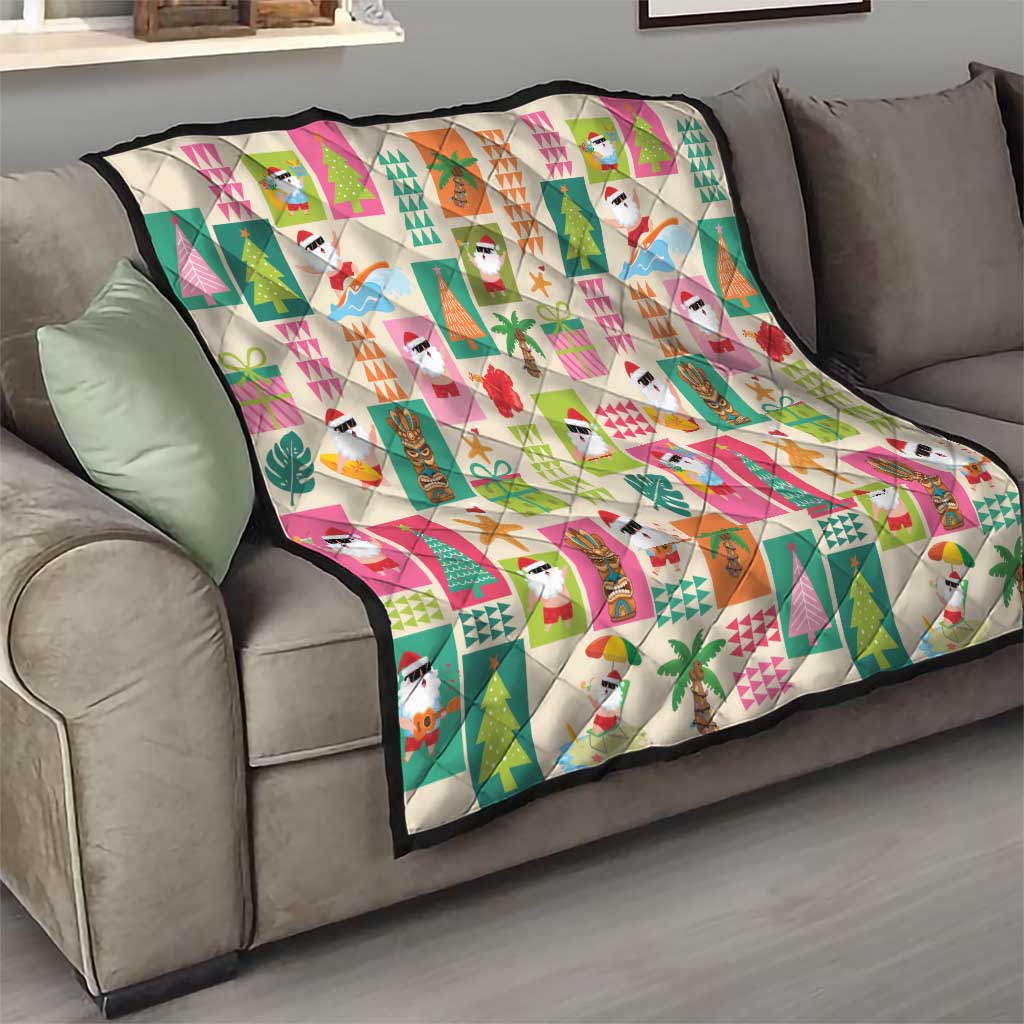 Mele Kalikimaka Hawaii Christmas Quilt Funny Santan Hippie Style LT9 - Polynesian Pride
