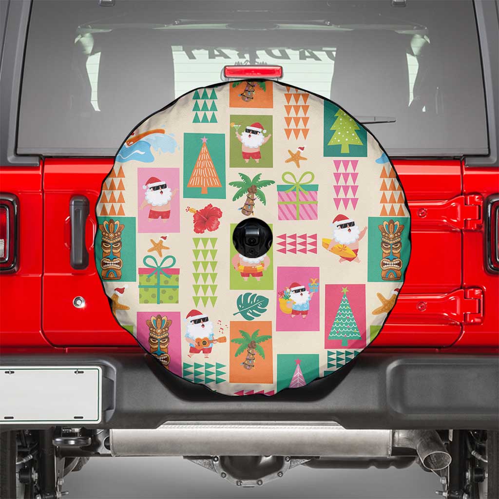 Mele Kalikimaka Hawaii Christmas Spare Tire Cover Funny Santan Hippie Style LT9 - Polynesian Pride