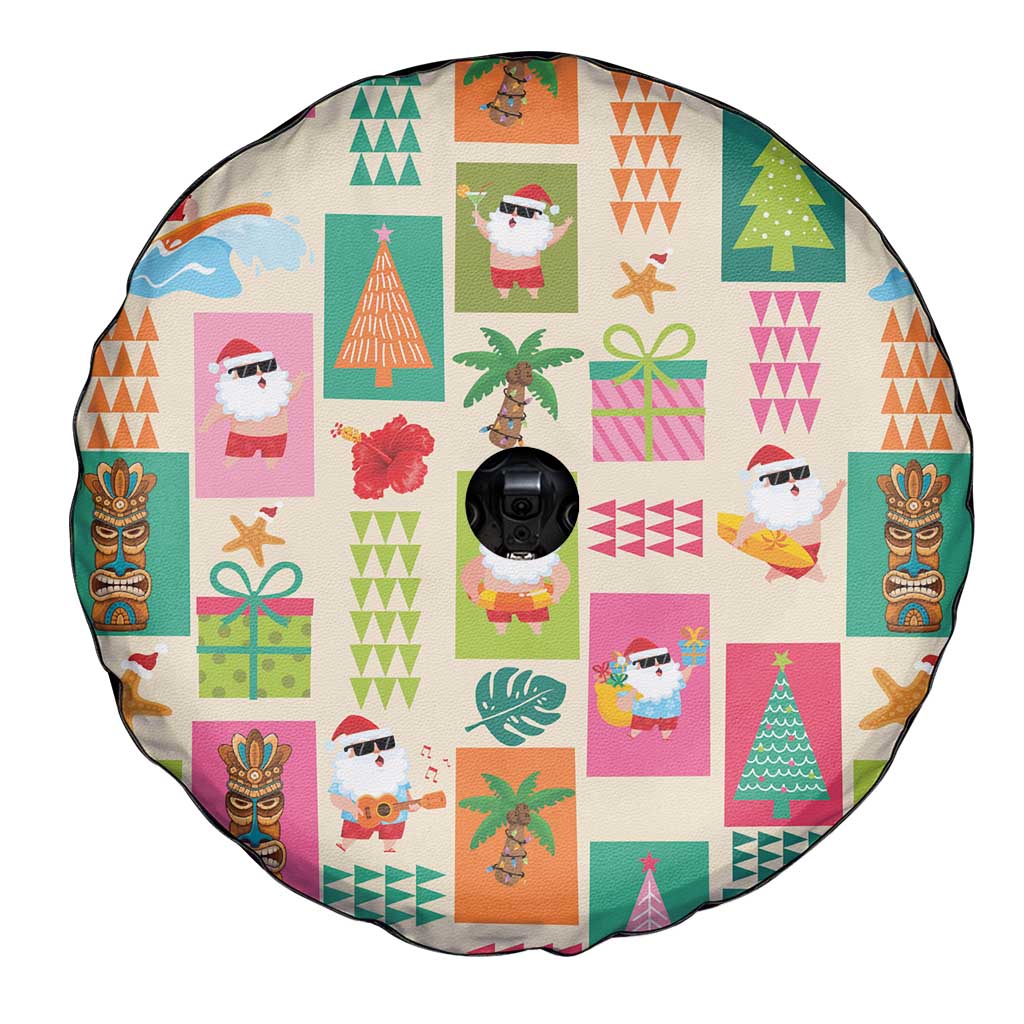 Mele Kalikimaka Hawaii Christmas Spare Tire Cover Funny Santan Hippie Style LT9 - Polynesian Pride