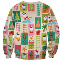 Mele Kalikimaka Hawaii Christmas Sweatshirt Funny Santan Hippie Style LT9 - Polynesian Pride