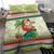 Mele Kalikimaka Hawaii Christmas Bedding Set Surfing Santa with Polynesian Tribal