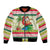 Mele Kalikimaka Hawaii Christmas Bomber Jacket Surfing Santa with Polynesian Tribal