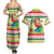 Mele Kalikimaka Hawaii Christmas Couples Matching Summer Maxi Dress and Hawaiian Shirt Surfing Santa with Polynesian Tribal