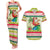 Mele Kalikimaka Hawaii Christmas Couples Matching Tank Maxi Dress and Hawaiian Shirt Surfing Santa with Polynesian Tribal