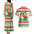 Mele Kalikimaka Hawaii Christmas Couples Matching Tank Maxi Dress and Hawaiian Shirt Surfing Santa with Polynesian Tribal