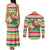 Mele Kalikimaka Hawaii Christmas Couples Matching Tank Maxi Dress and Long Sleeve Button Shirt Surfing Santa with Polynesian Tribal