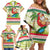 Mele Kalikimaka Hawaii Christmas Family Matching Off Shoulder Short Dress and Hawaiian Shirt Surfing Santa with Polynesian Tribal