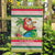 Mele Kalikimaka Hawaii Christmas Garden Flag Surfing Santa with Polynesian Tribal