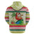 Mele Kalikimaka Hawaii Christmas Hoodie Surfing Santa with Polynesian Tribal