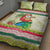 Mele Kalikimaka Hawaii Christmas Quilt Bed Set Surfing Santa with Polynesian Tribal