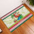 Mele Kalikimaka Hawaii Christmas Rubber Doormat Surfing Santa with Polynesian Tribal