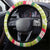 Mele Kalikimaka Hawaii Christmas Steering Wheel Cover Surfing Santa with Polynesian Tribal