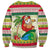 Mele Kalikimaka Hawaii Christmas Sweatshirt Surfing Santa with Polynesian Tribal